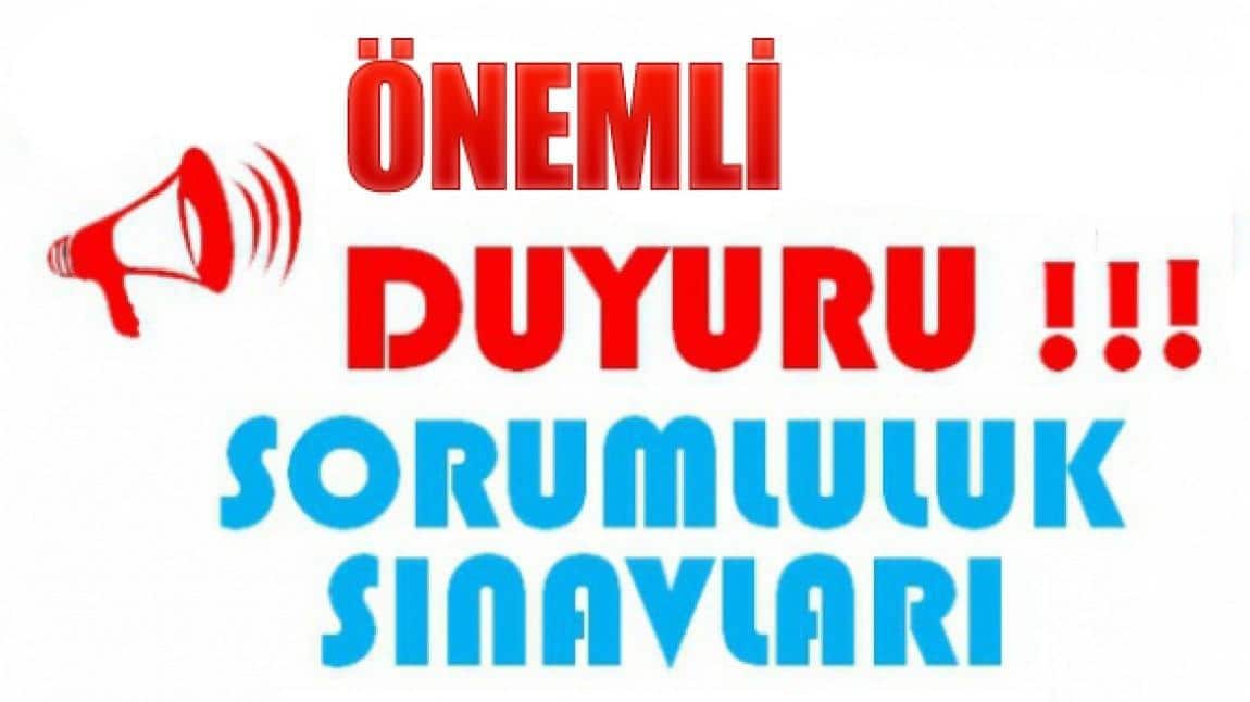 2024-2025 Eğitim Öğretim Yılı Şubat Dönemi Sorumluluk Sınavlarına Girecek Öğrenciler ve Programı